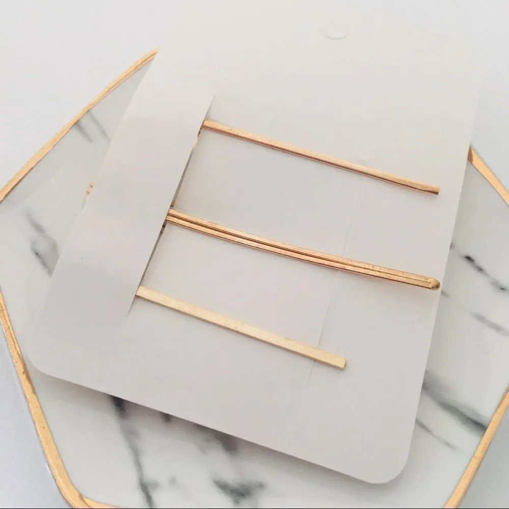 Set of 3 Pearl Gold Tone Hair Pins Barrettes NWT